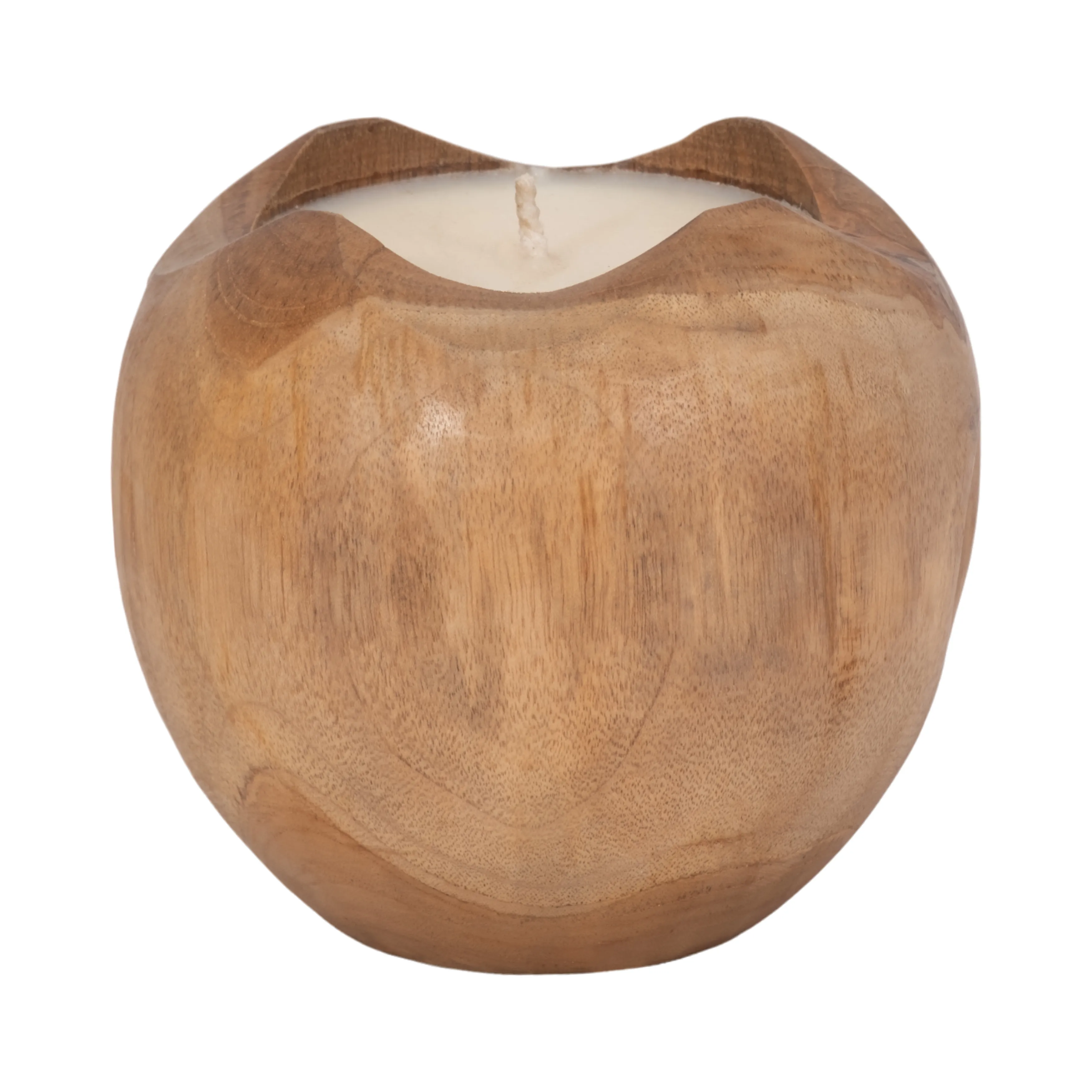 Teak, 8" Round Candle, Natural