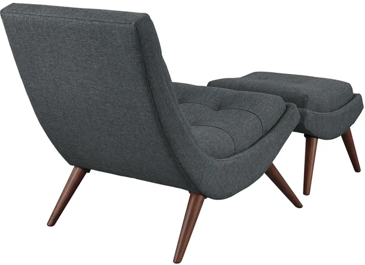 Ramp Upholstered Fabric Lounge Chair Set