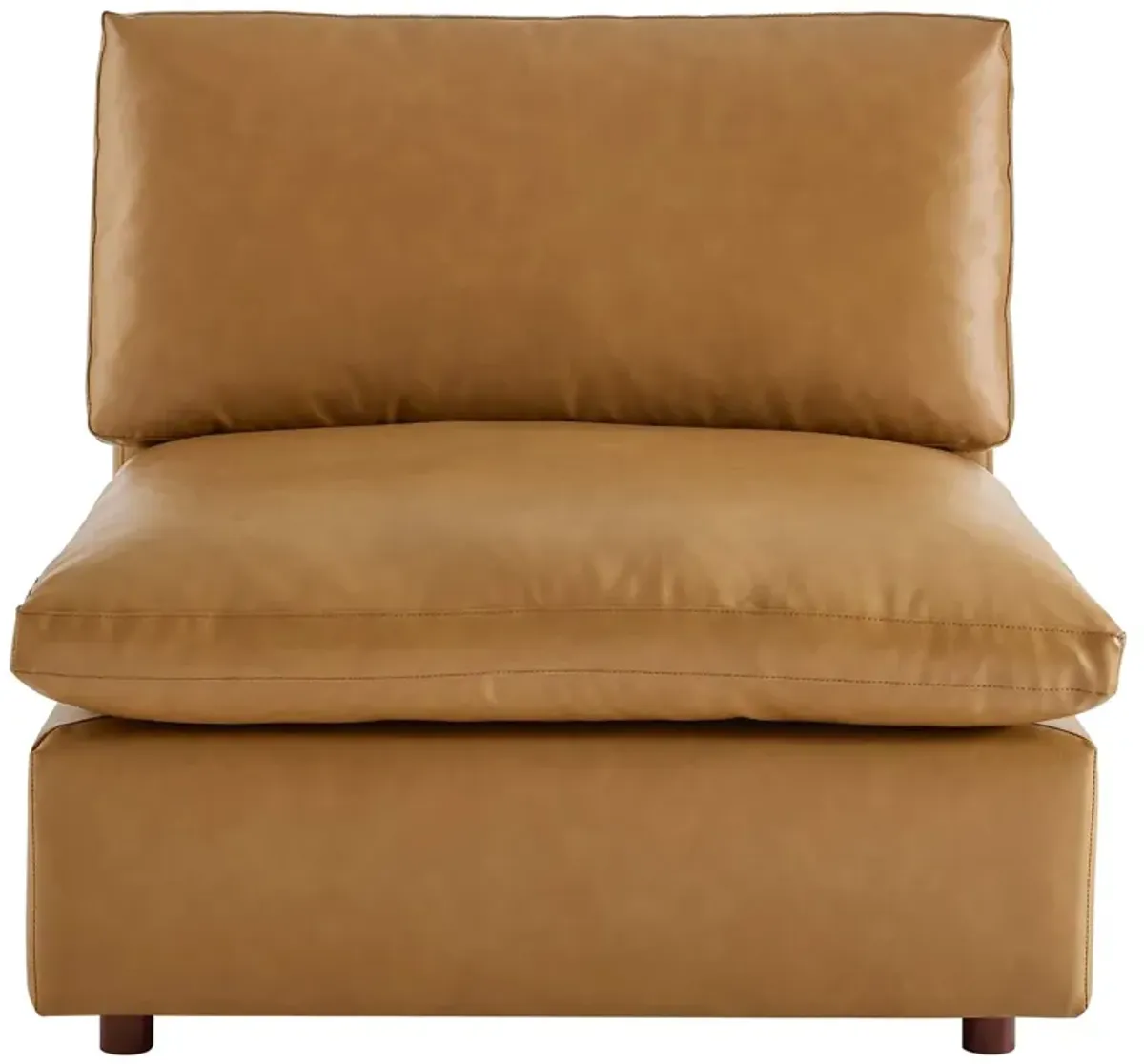 Commix Down Filled Overstuffed Vegan Leather Armless Chair