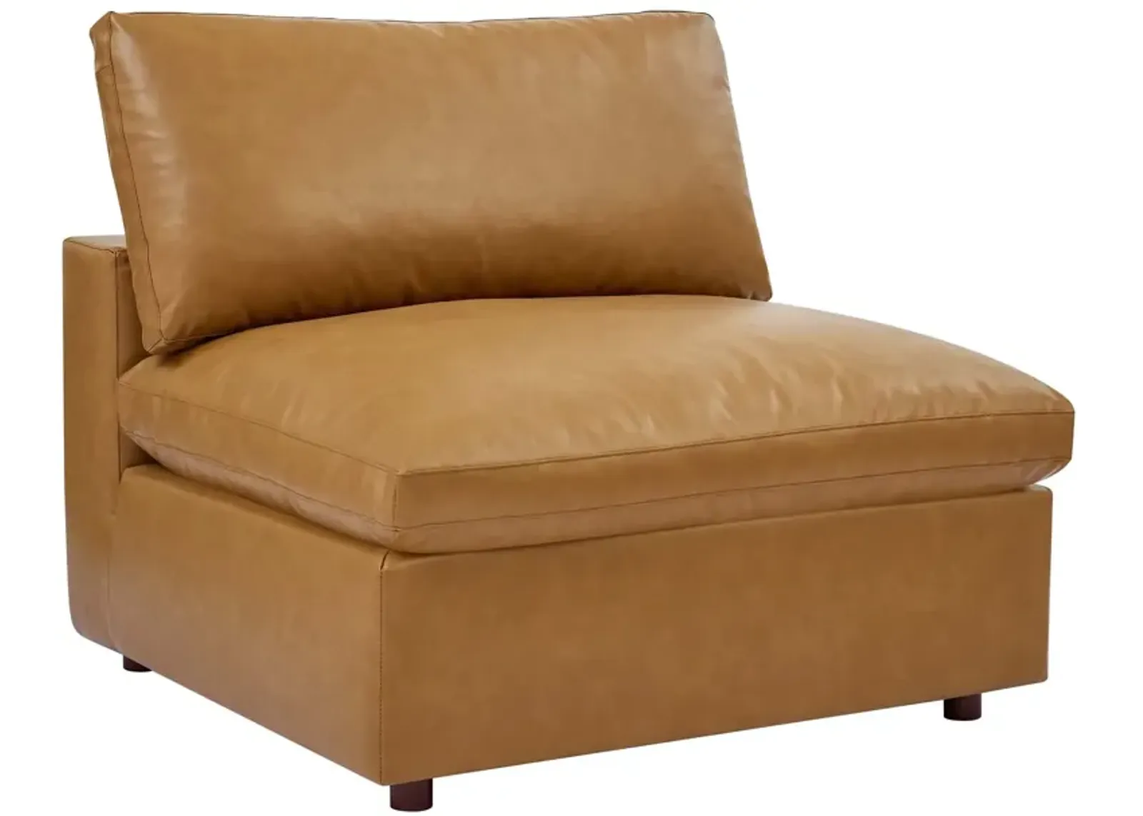 Commix Down Filled Overstuffed Vegan Leather Armless Chair