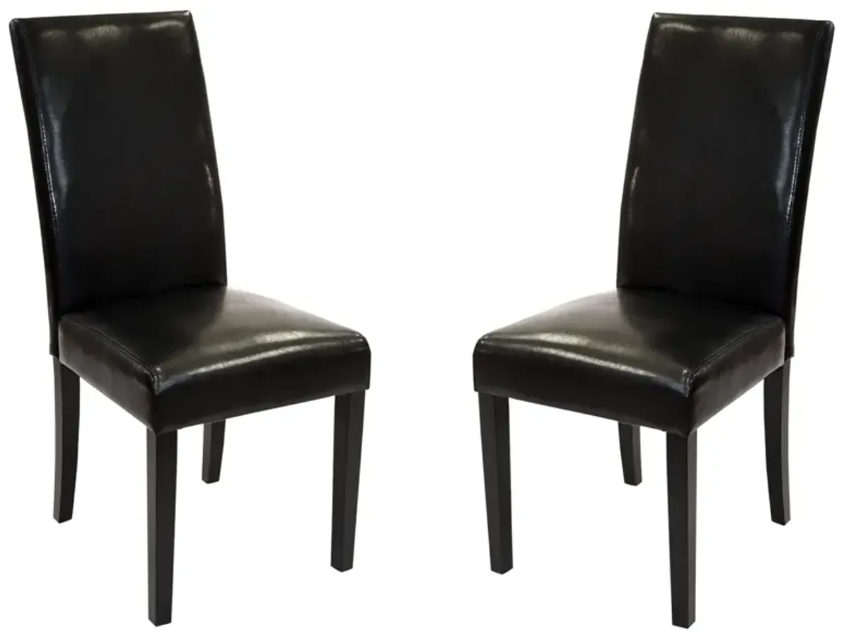 Black Bonded Leather Side Chair Md-014 - Set of 2