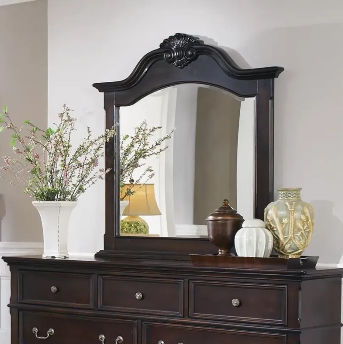 Cambridge Carved Dresser Mirror Cappuccino