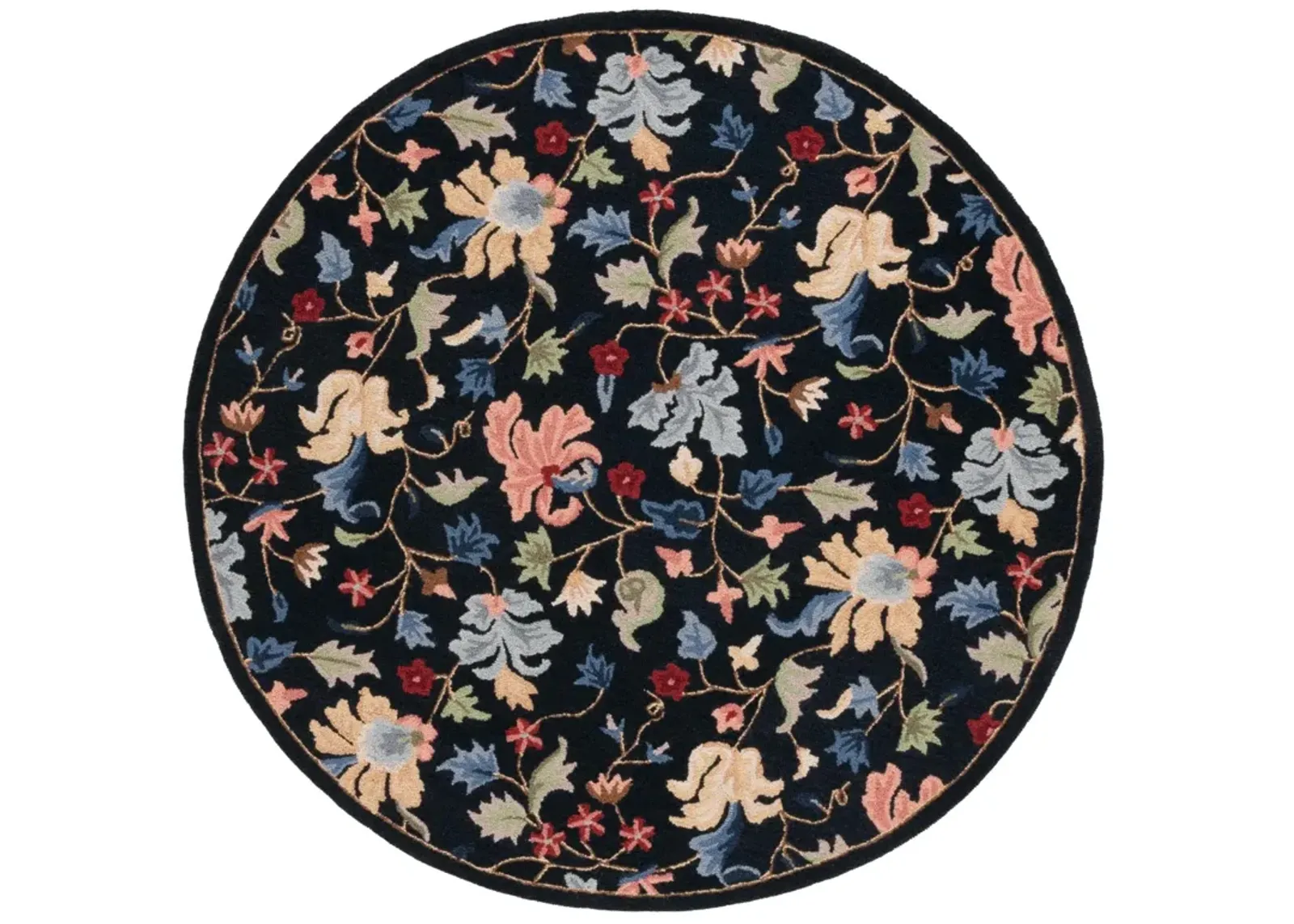 CHELSEA 336 BLACK  5'-6' x 5'-6' Round Round Rug