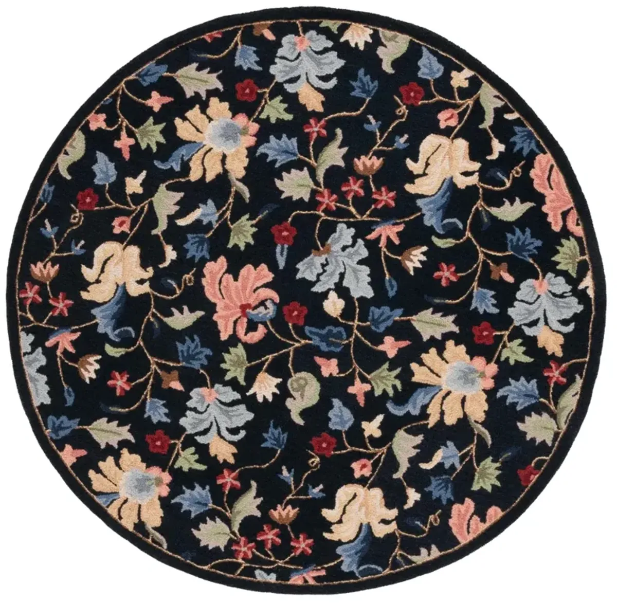 CHELSEA 336 BLACK  5'-6' x 5'-6' Round Round Rug