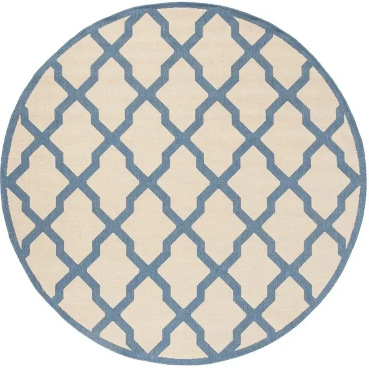 LINDEN 122 Collection LND122N-6R Cream / Blue 6'-7" X 6'-7" Round