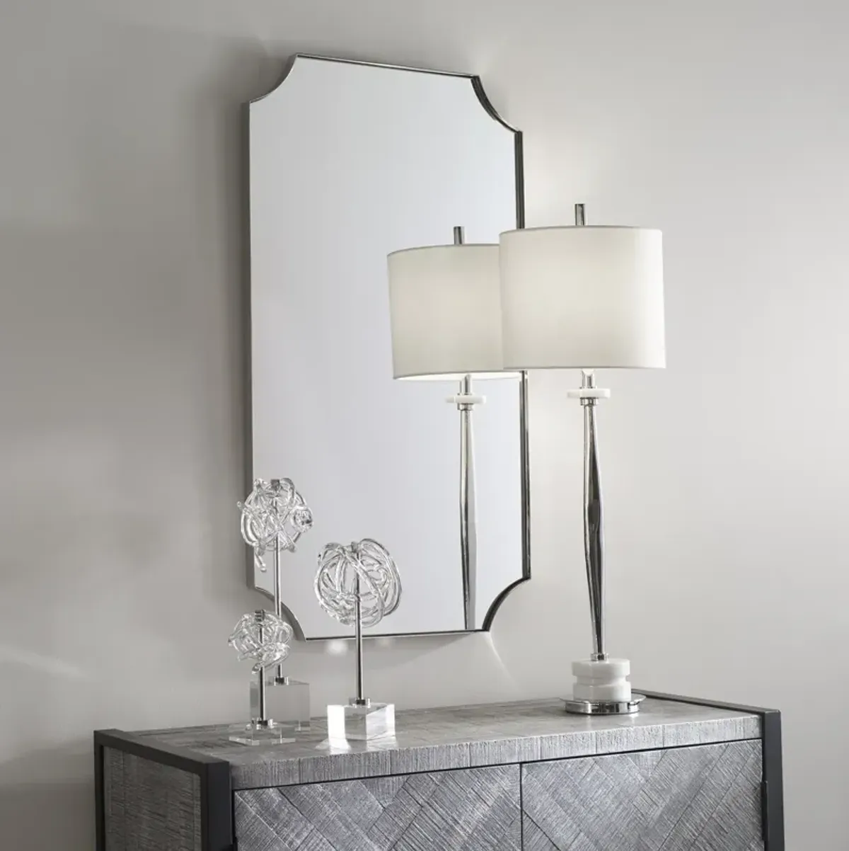 Lennox Scalloped Corner Mirror