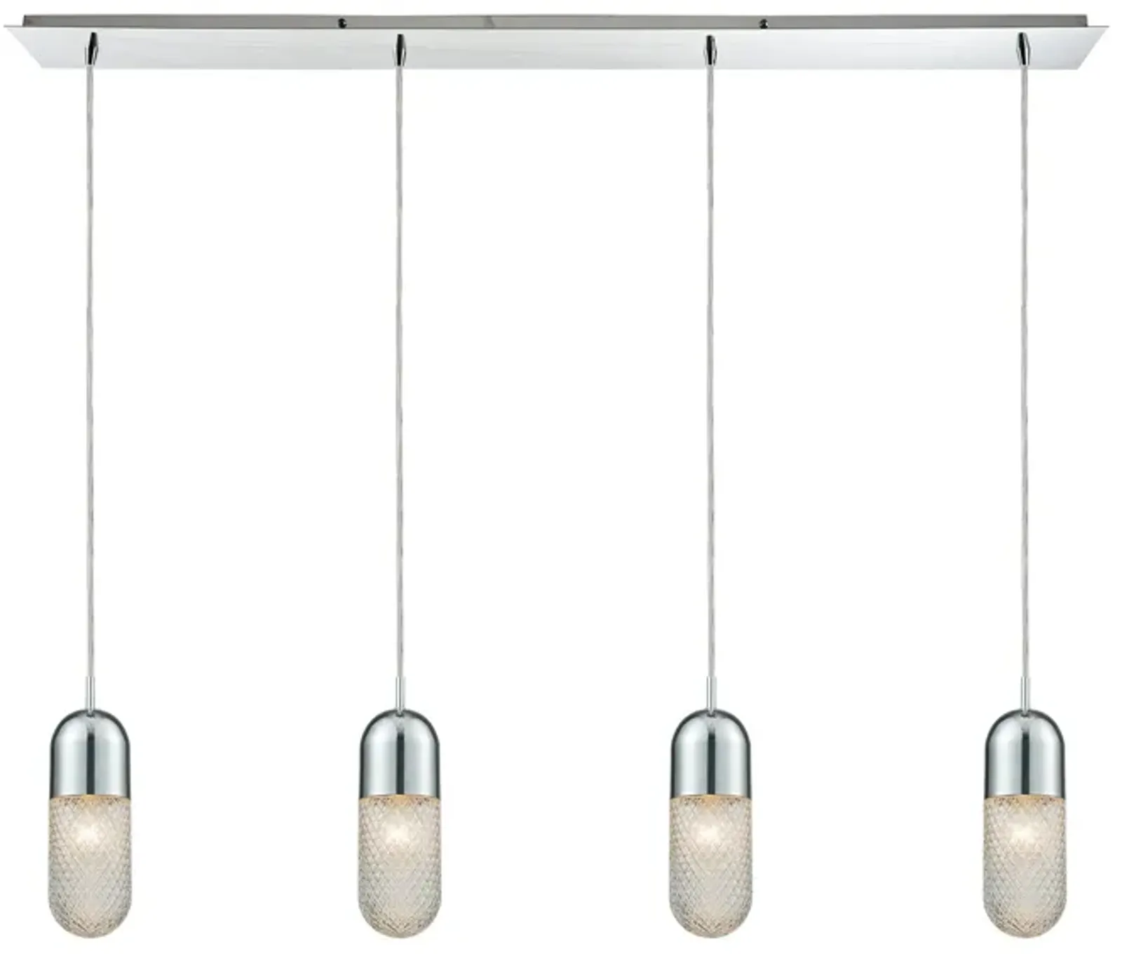 Capsula 46" Wide 4-Light Mini Pendant - Polished Chrome