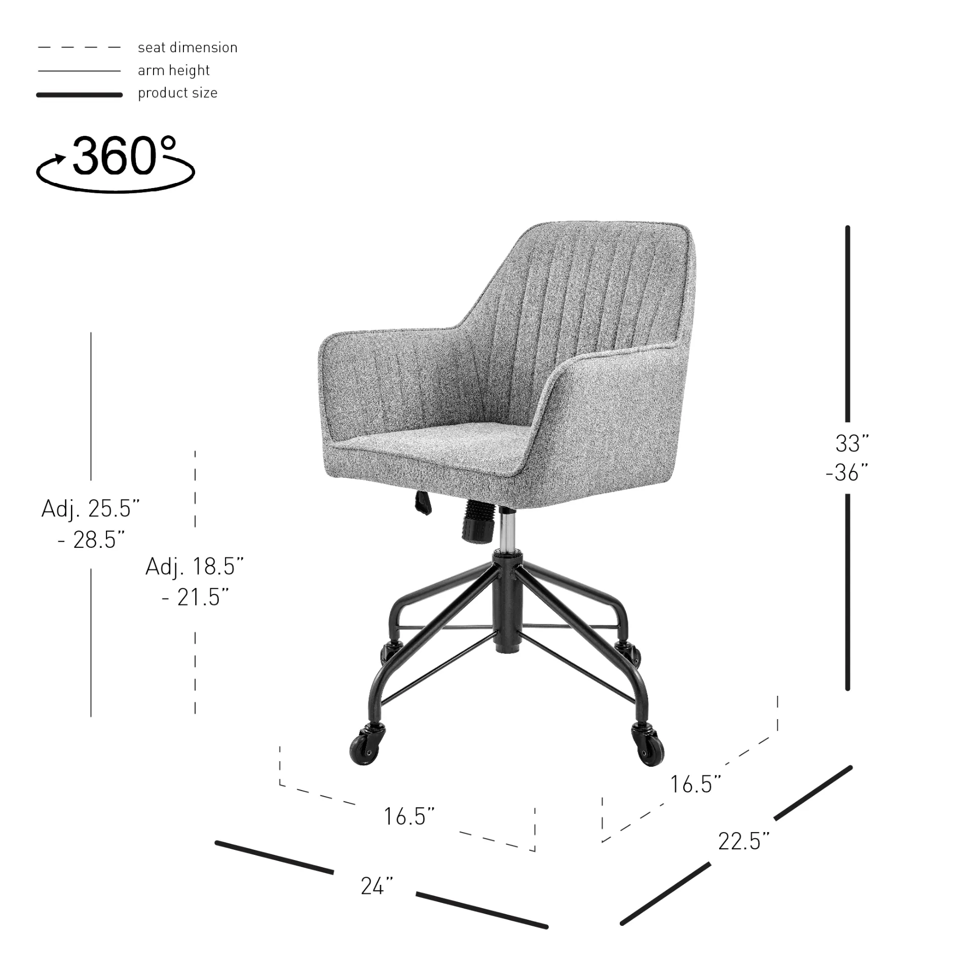 Thompson Swivel Office Arm Chair