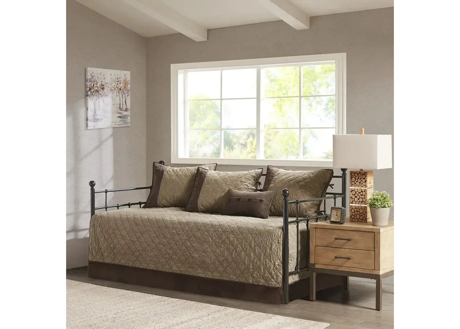 Madison Park Boone Brown 6 Piece Reversible Daybed Cover Set