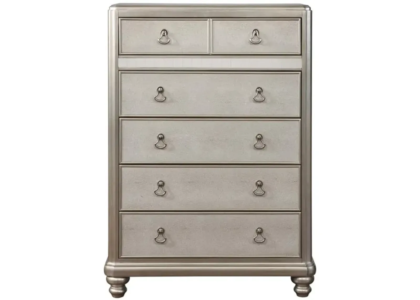 Bling Game 6-drawer Chest Metallic Platinum