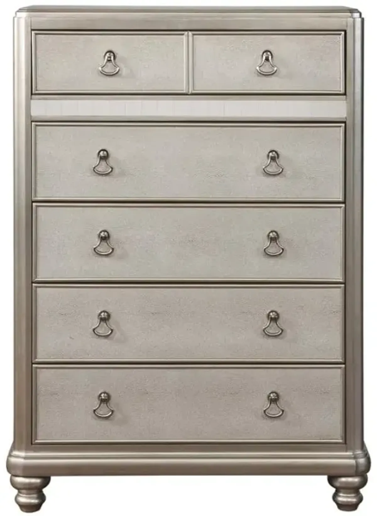 Bling Game 6-drawer Chest Metallic Platinum