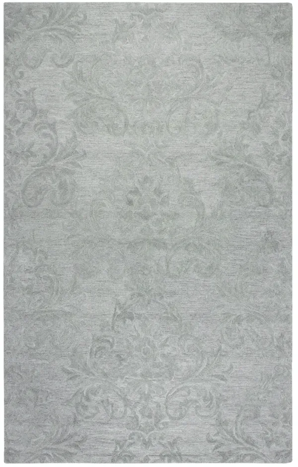 Fifth Avenue Gray Damask Wool 5' x 8' Rectangle Rug
