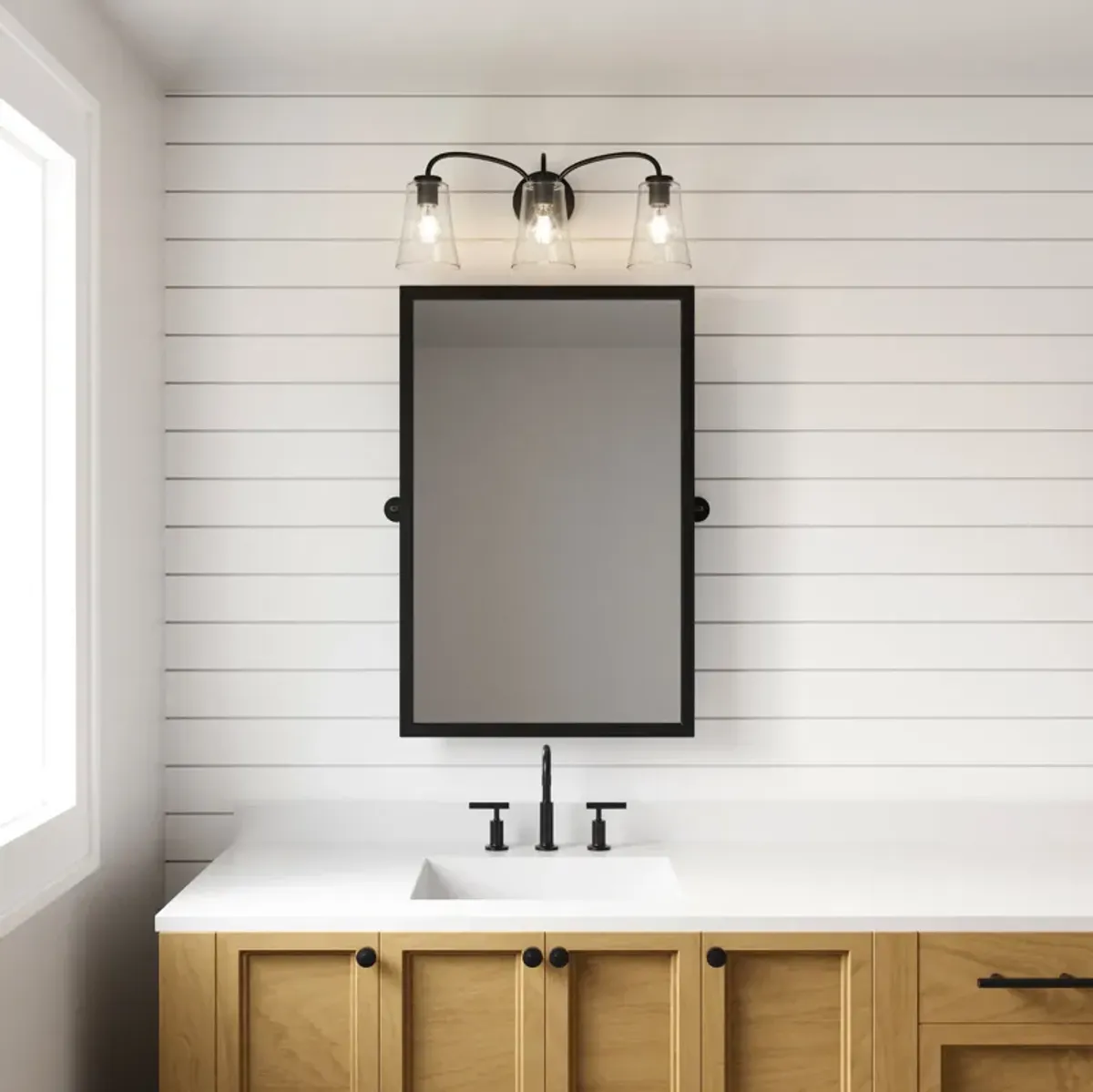 Emily 23'' Wide 3-Light Vanity Light - Matte Black