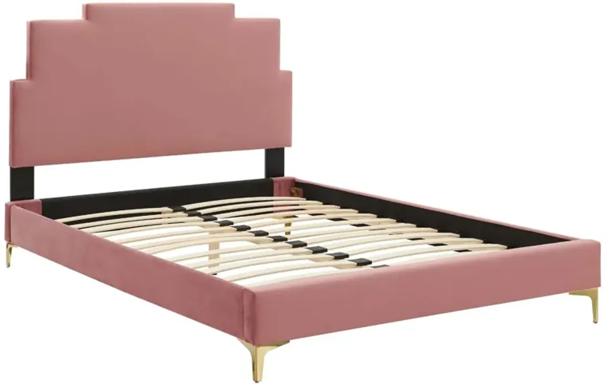 Lindsey Performance Velvet Twin Platform Bed