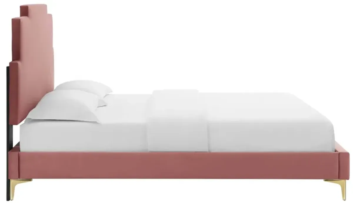 Lindsey Performance Velvet Twin Platform Bed