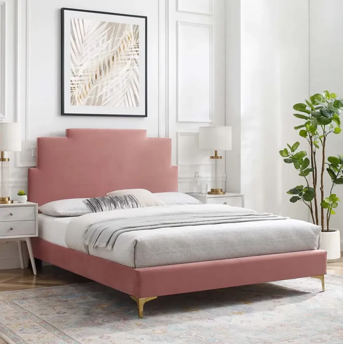 Lindsey Performance Velvet Twin Platform Bed