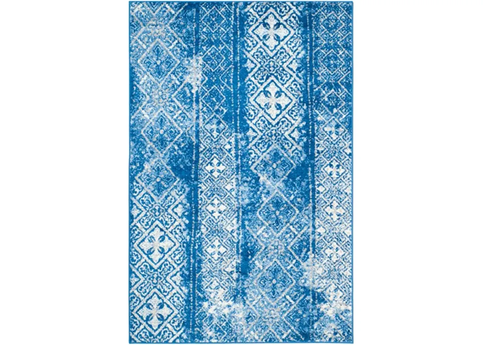 Adirondack Contemporary Silver / Blue 3' X 5' Powerloomed Rug