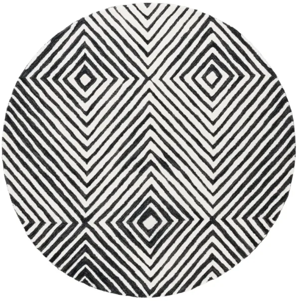 EBONY Hand Tufted 6' x 6' Round area rug