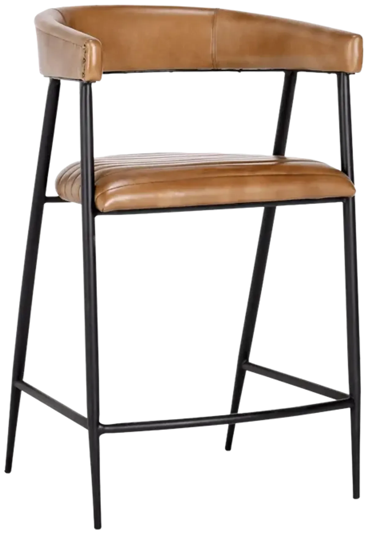 Preston 26" Leather Counter Stool in Caramel