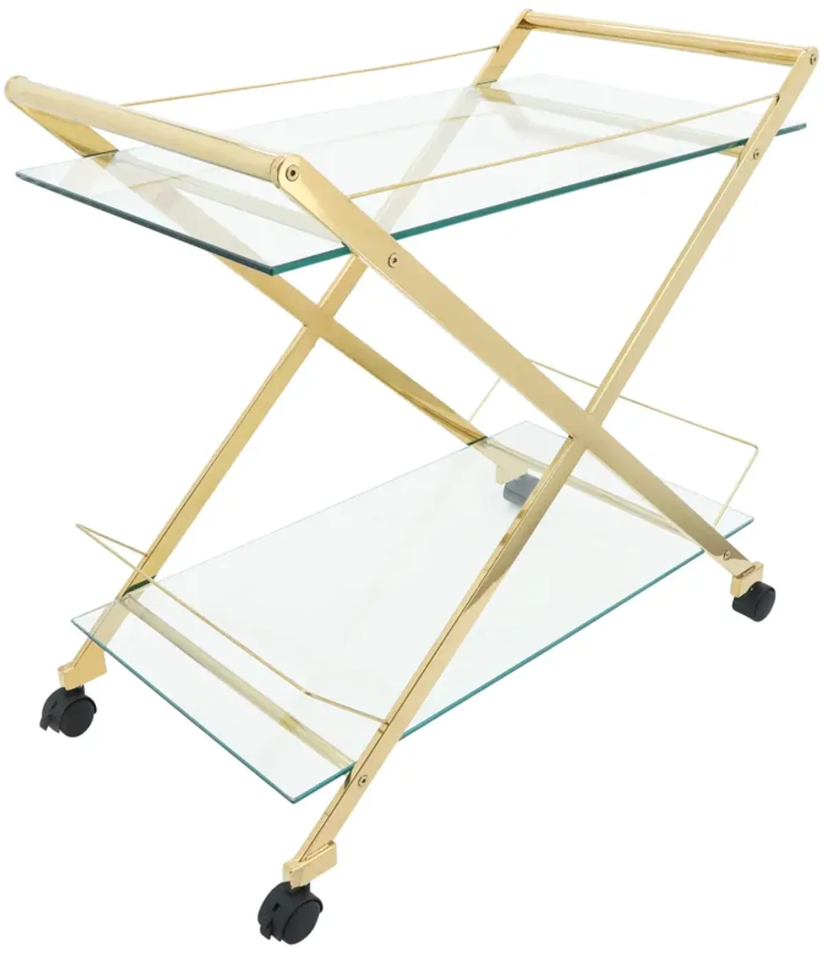 Trolley Rolling 2-Tier Bar Cart