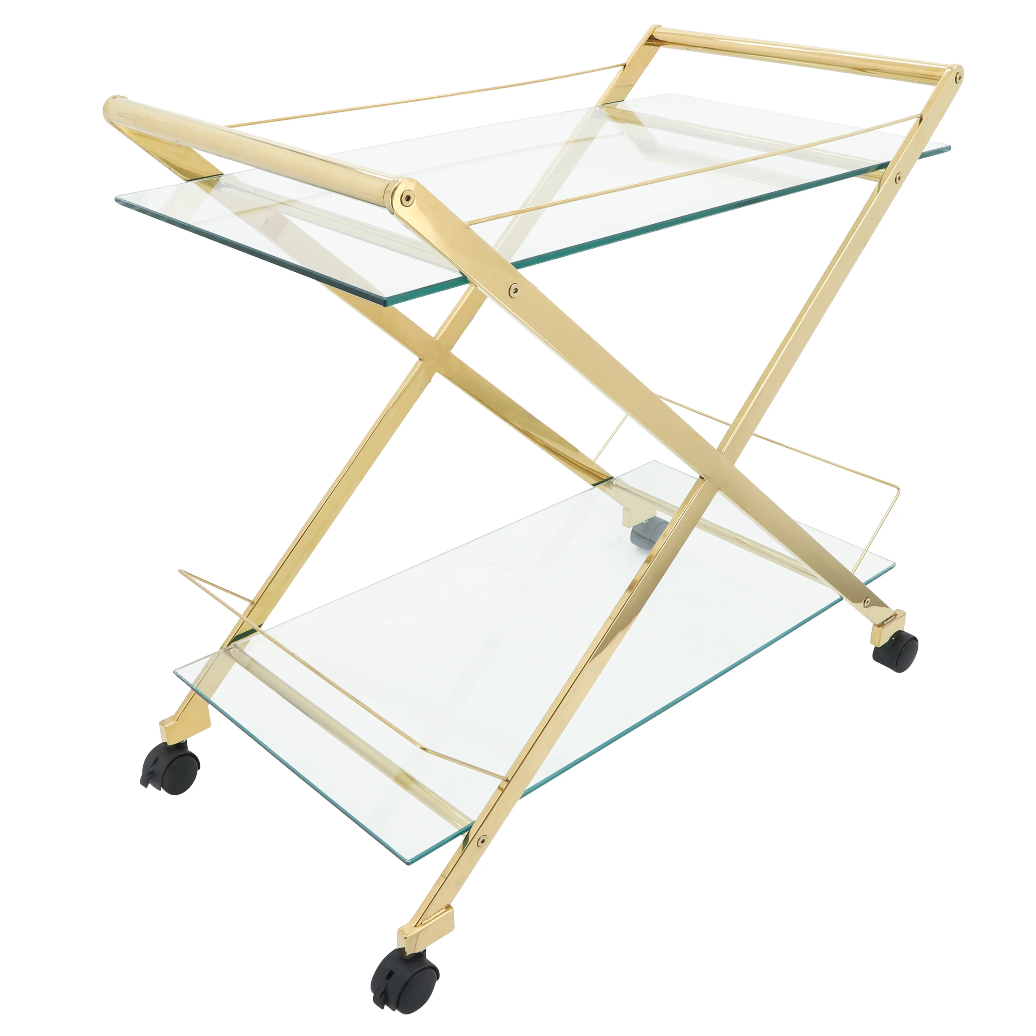 Trolley Rolling 2-Tier Bar Cart