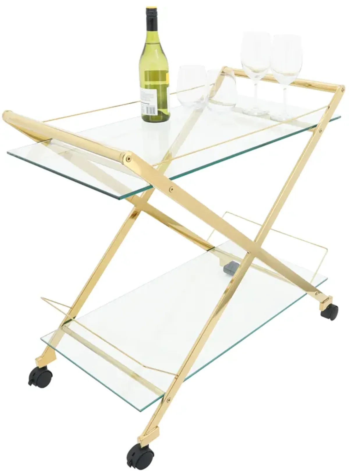 Trolley Rolling 2-Tier Bar Cart