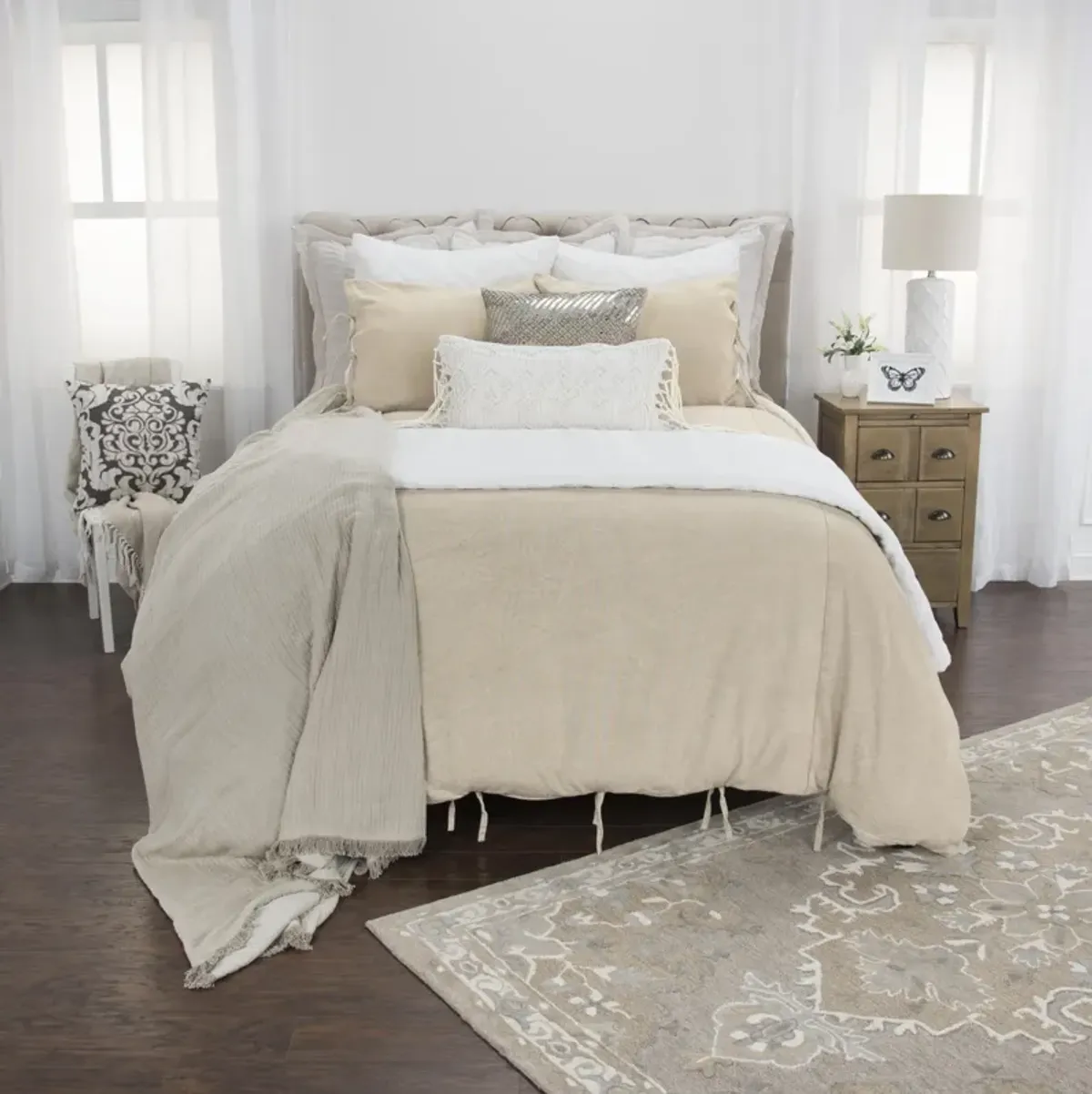 Cottonwood Natural King Solid Natural Duvet -  Set of 3