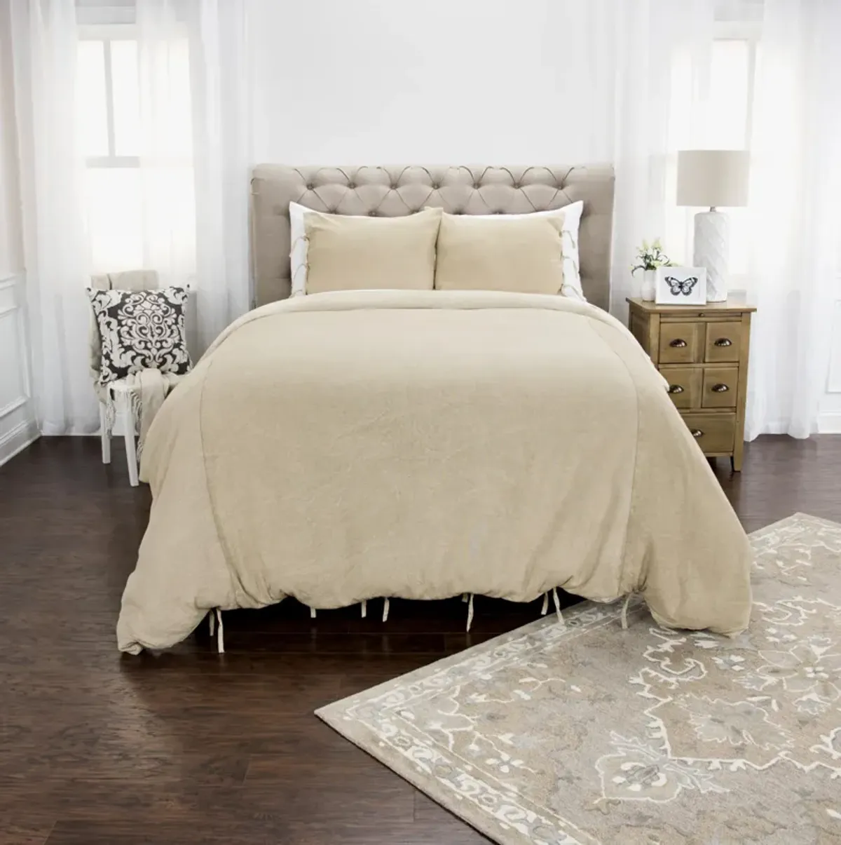 Cottonwood Natural King Solid Natural Duvet -  Set of 3