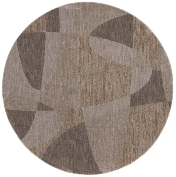 LASA 102 Gold 6'-7' X 6'-7' Round Round Rug