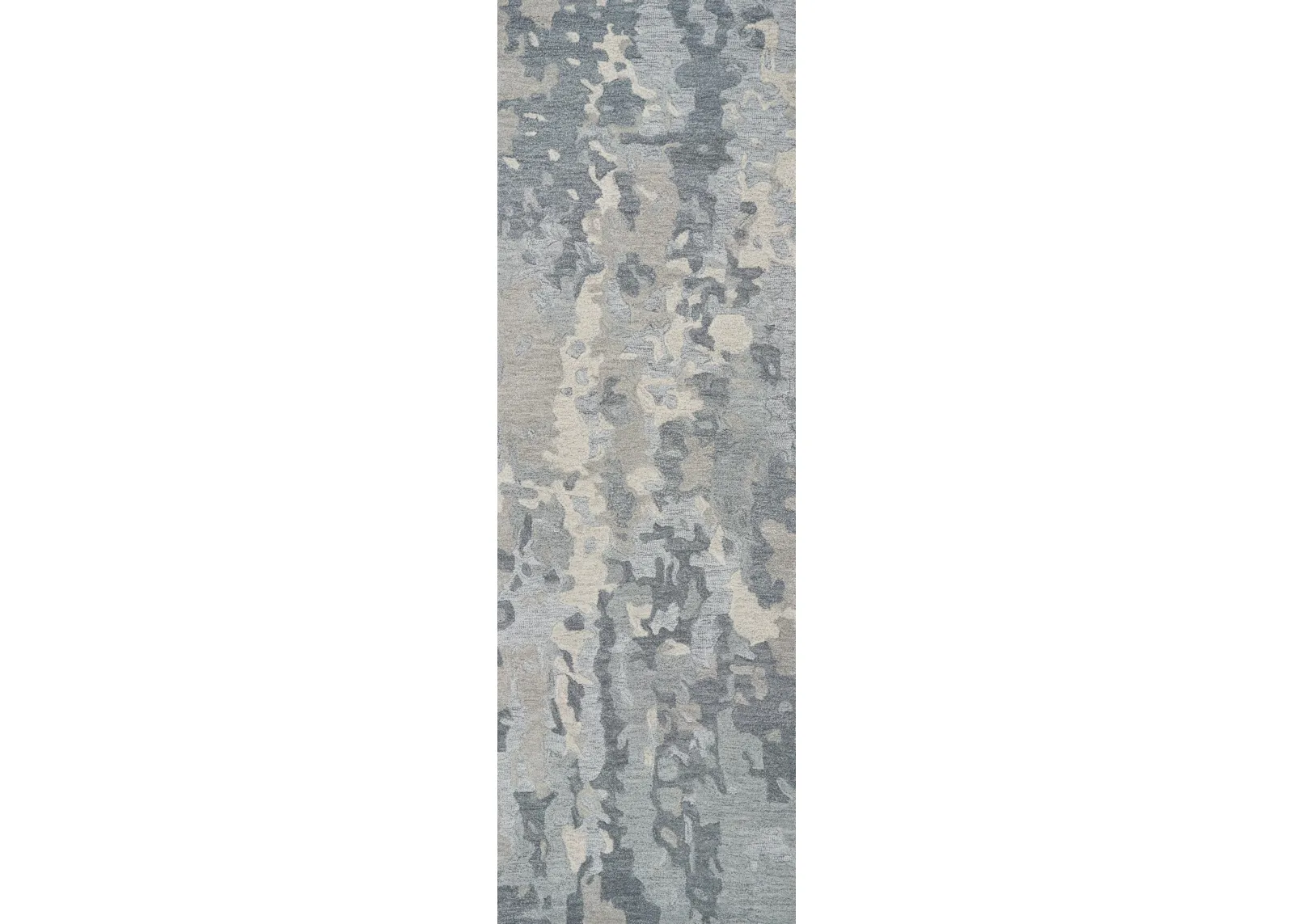 Vogue Gray Abstract Wool 2'6" x 8' Runner Rug