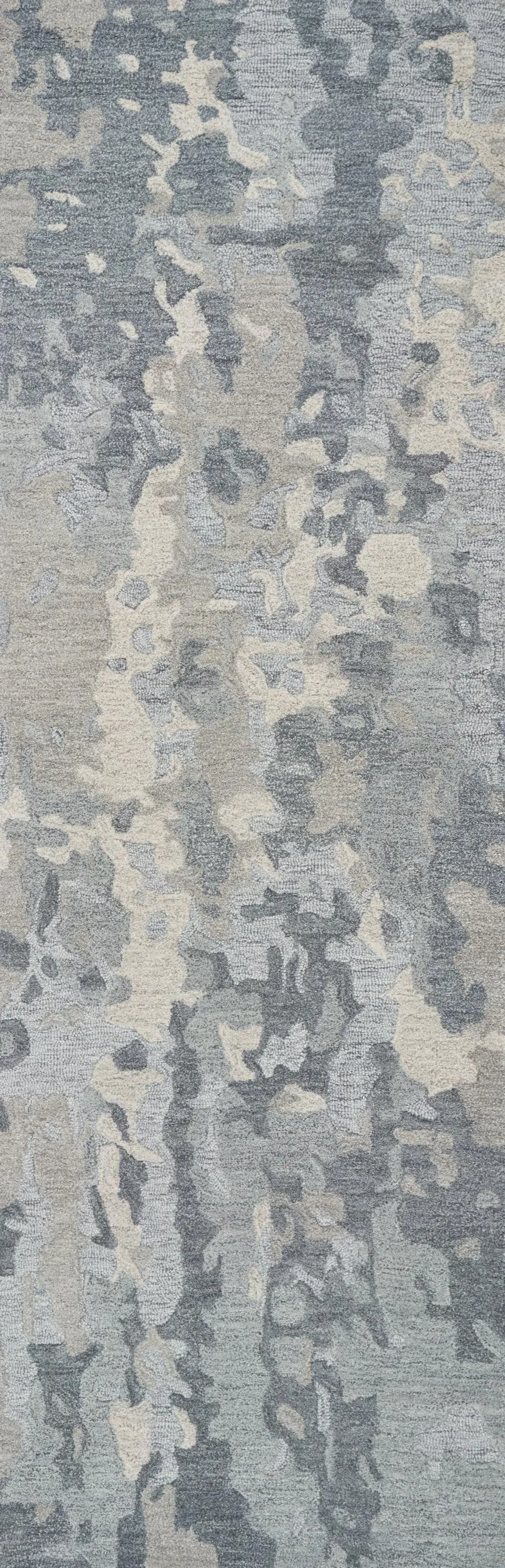 Vogue Gray Abstract Wool 2'6" x 8' Runner Rug