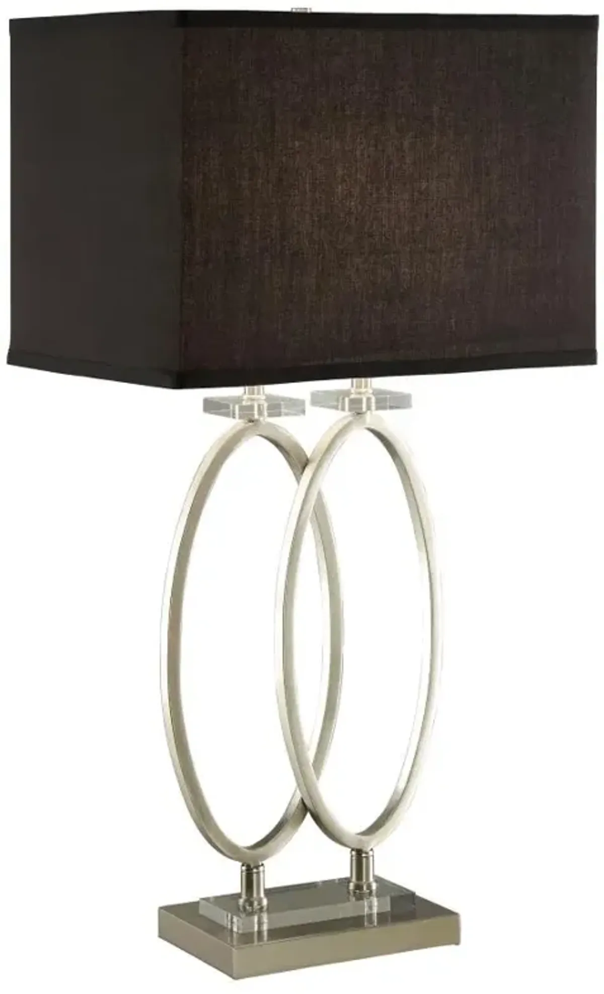 Izuku Rectangular Shade Table Lamp Black and Brushed Nickel