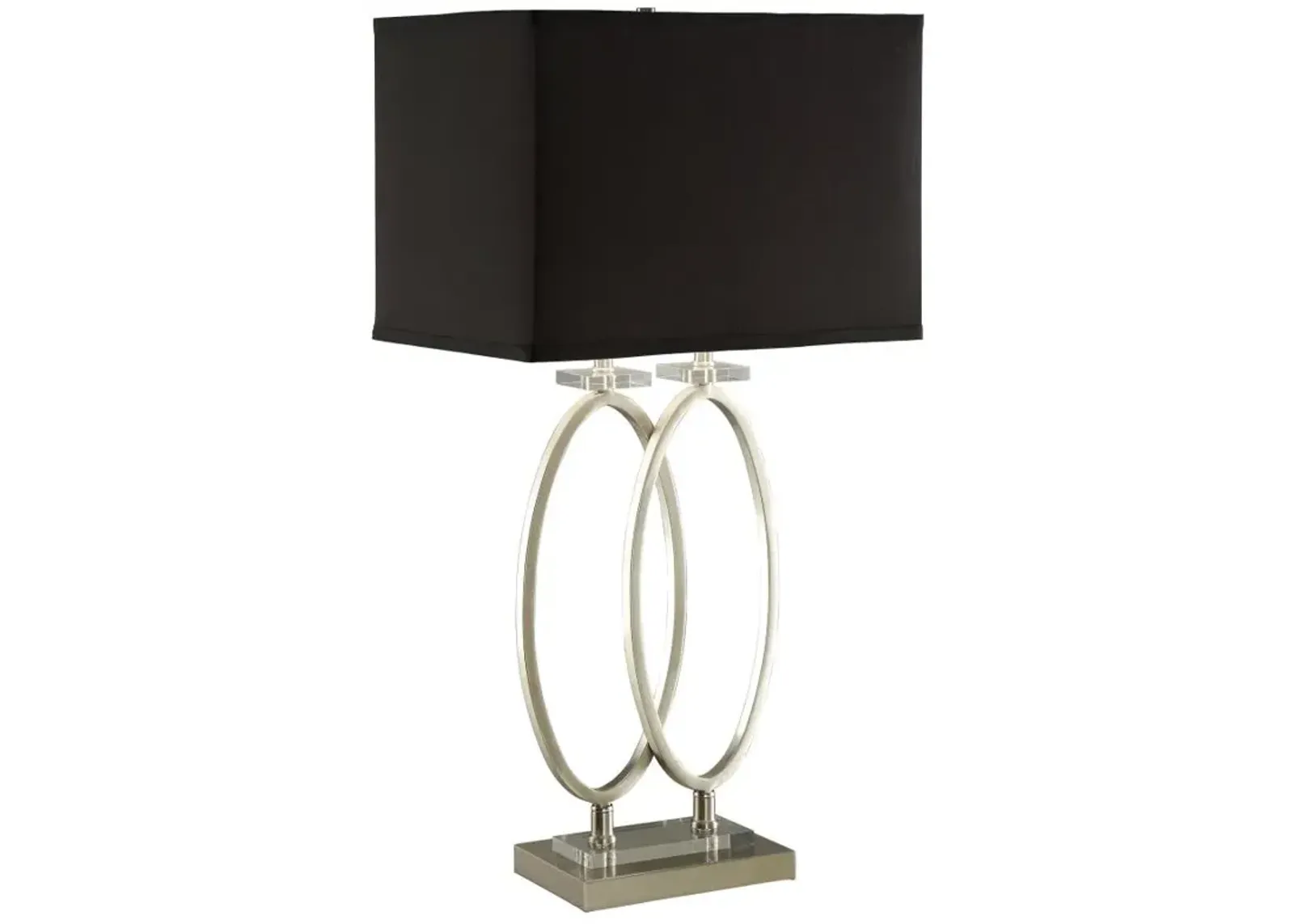 Izuku Rectangular Shade Table Lamp Black and Brushed Nickel