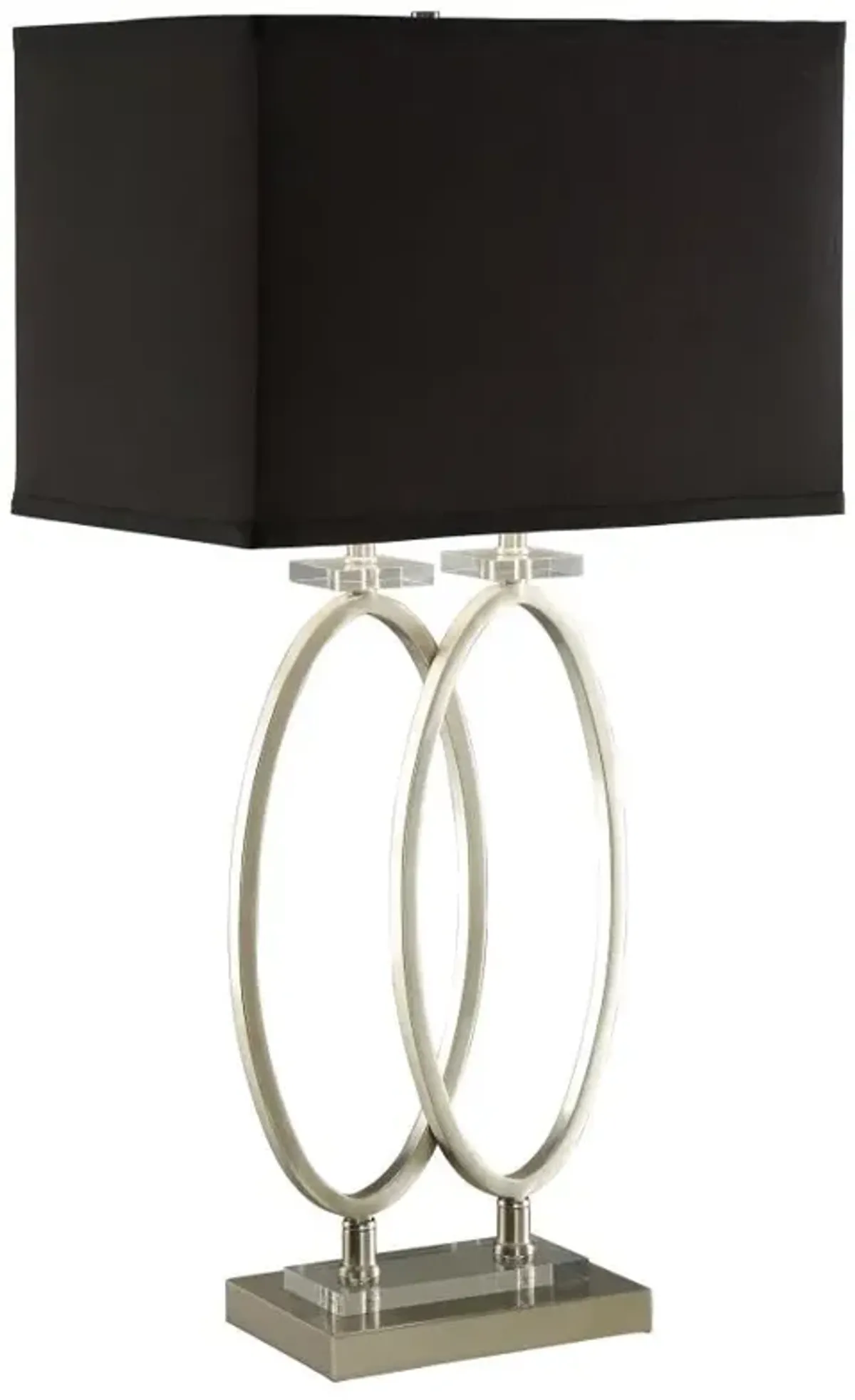 Izuku Rectangular Shade Table Lamp Black and Brushed Nickel