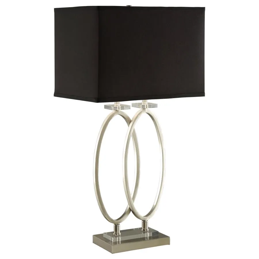 Izuku Rectangular Shade Table Lamp Black and Brushed Nickel