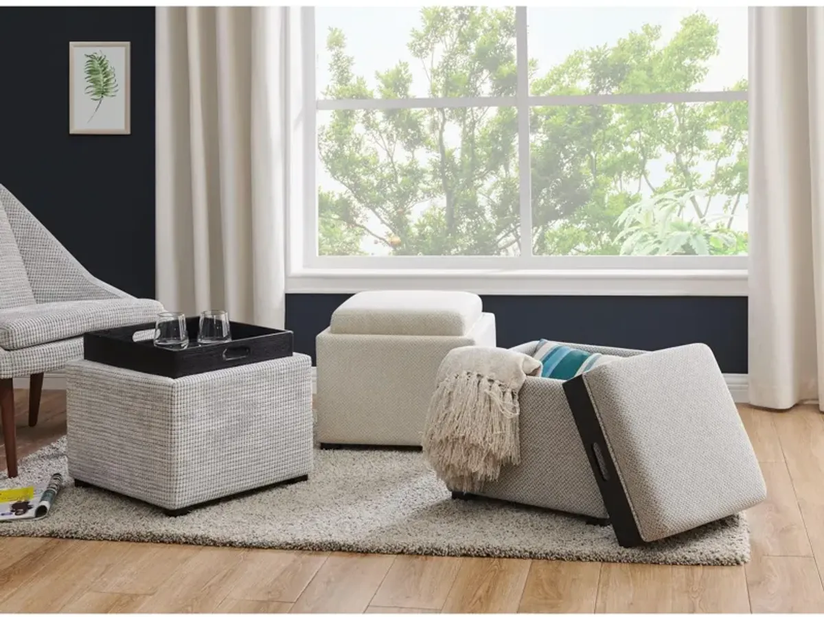 Cameron Square Storage Tray Ottoman