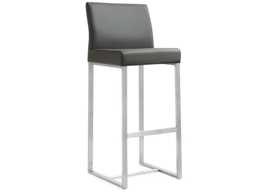 denmark grey stainless steel barstool (set of 2)