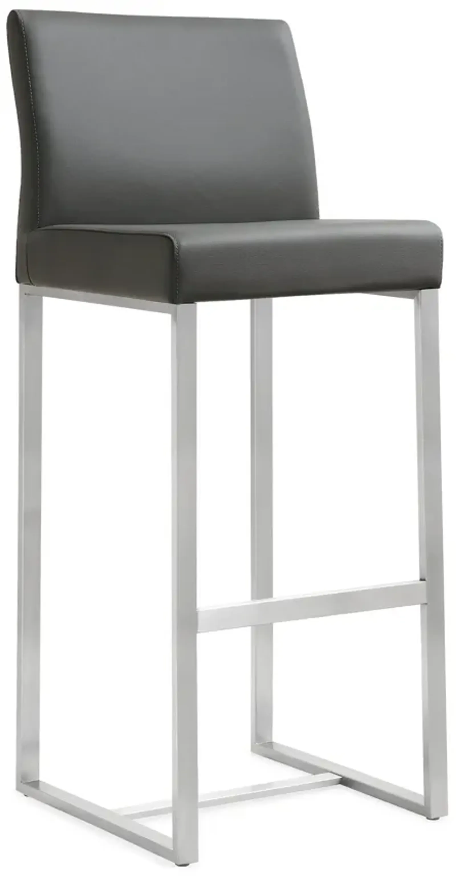 denmark grey stainless steel barstool (set of 2)