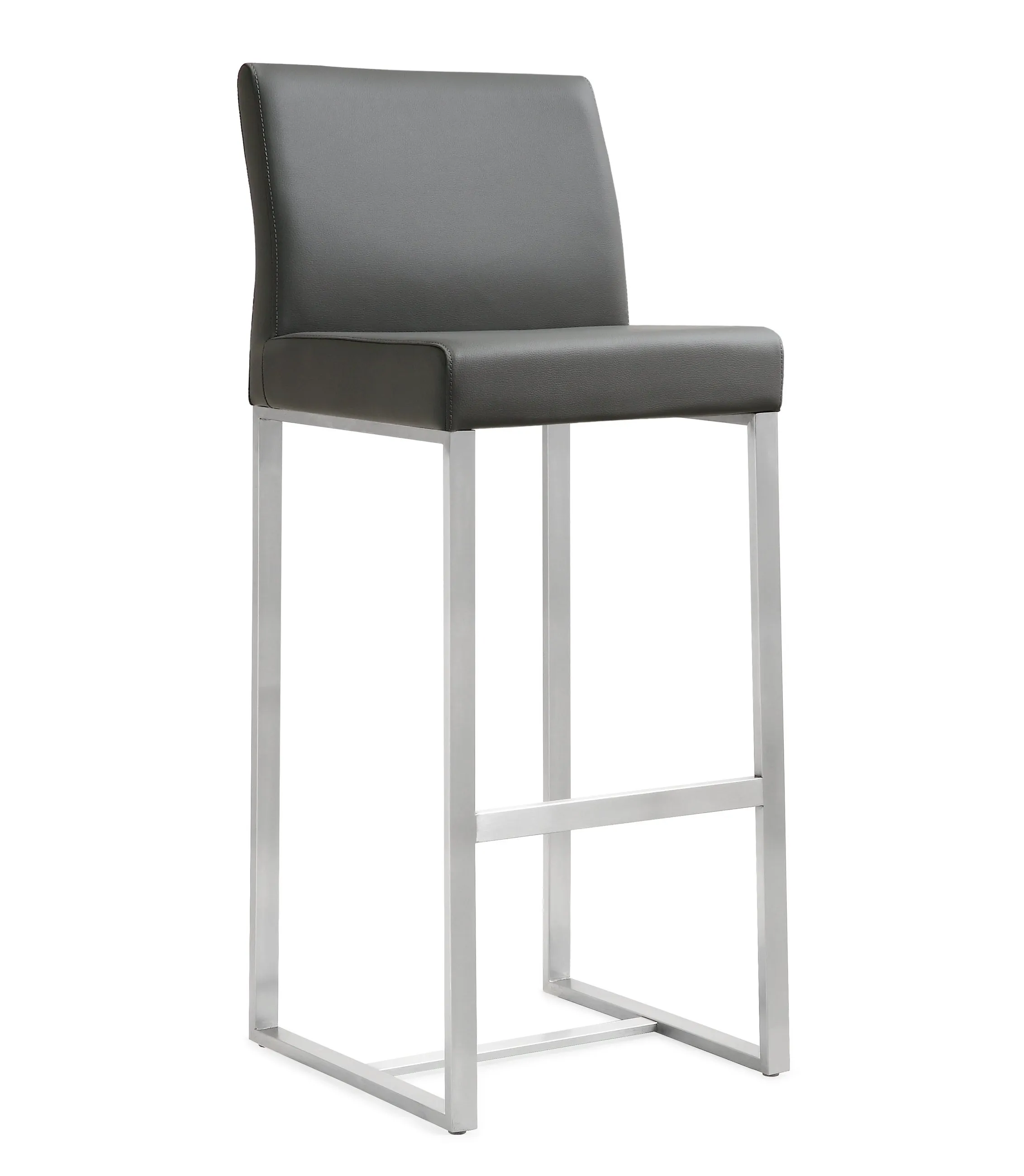 denmark grey stainless steel barstool (set of 2)