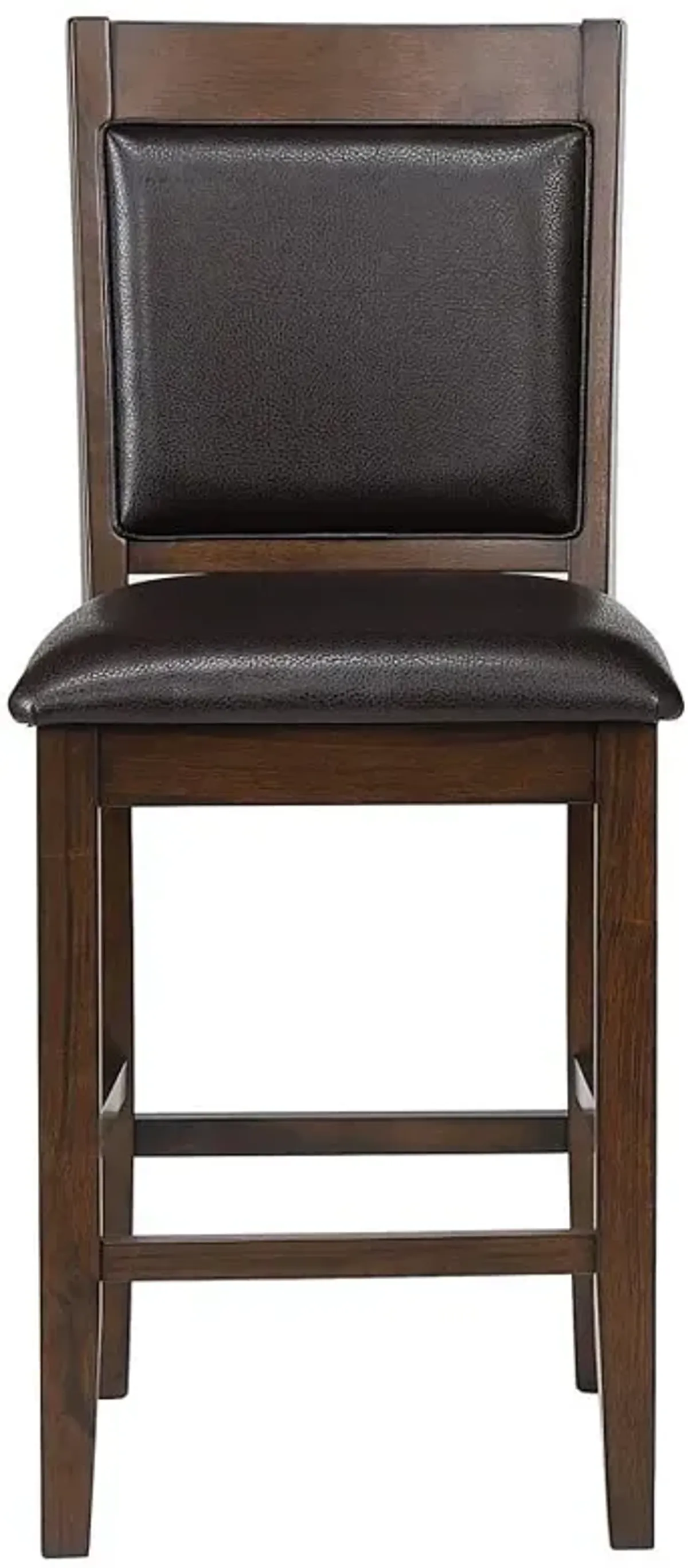 Dewey Upholstered Counter Height Chairs with Footrest (Set of 2) Brown and Walnut