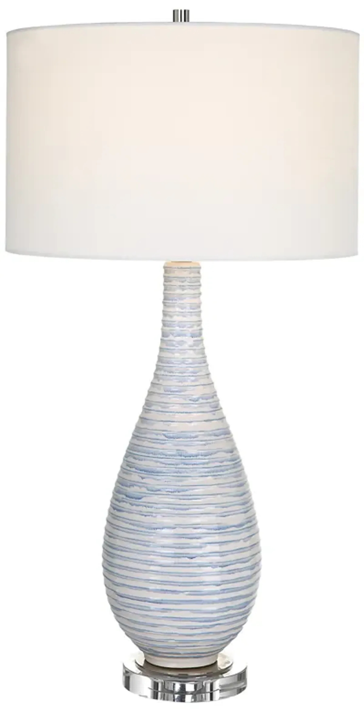 Clariot Ribbed Blue Table Lamp