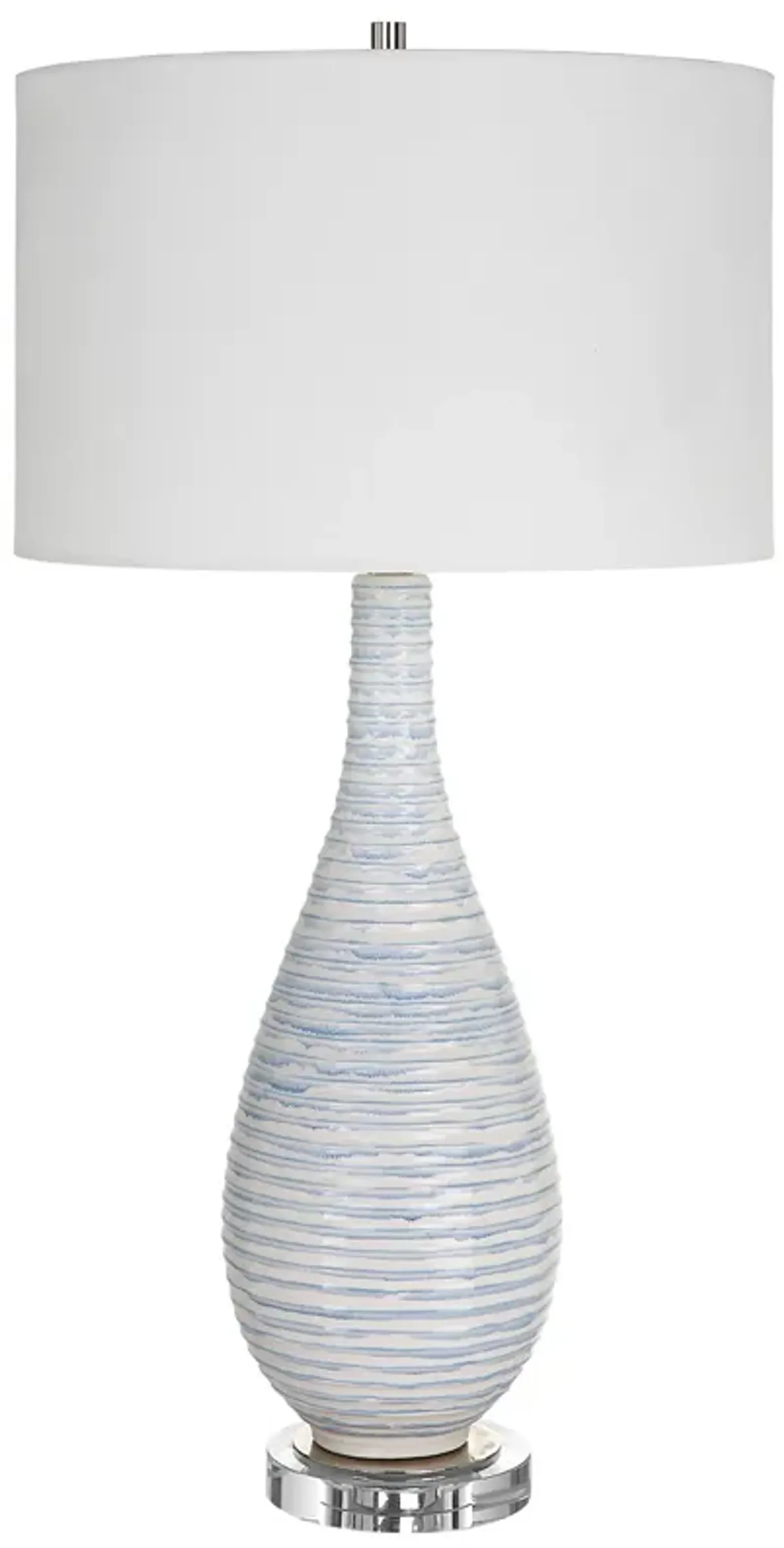 Clariot Ribbed Blue Table Lamp