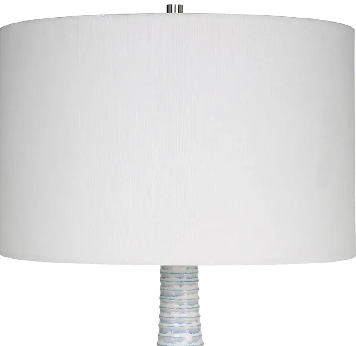 Clariot Ribbed Blue Table Lamp