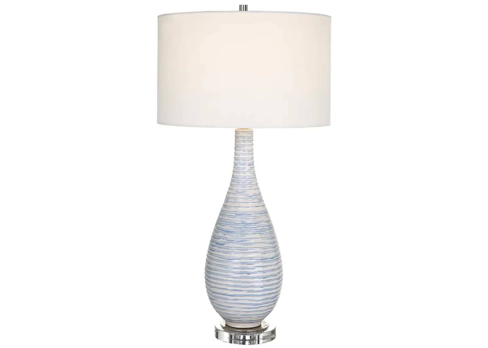 Clariot Ribbed Blue Table Lamp