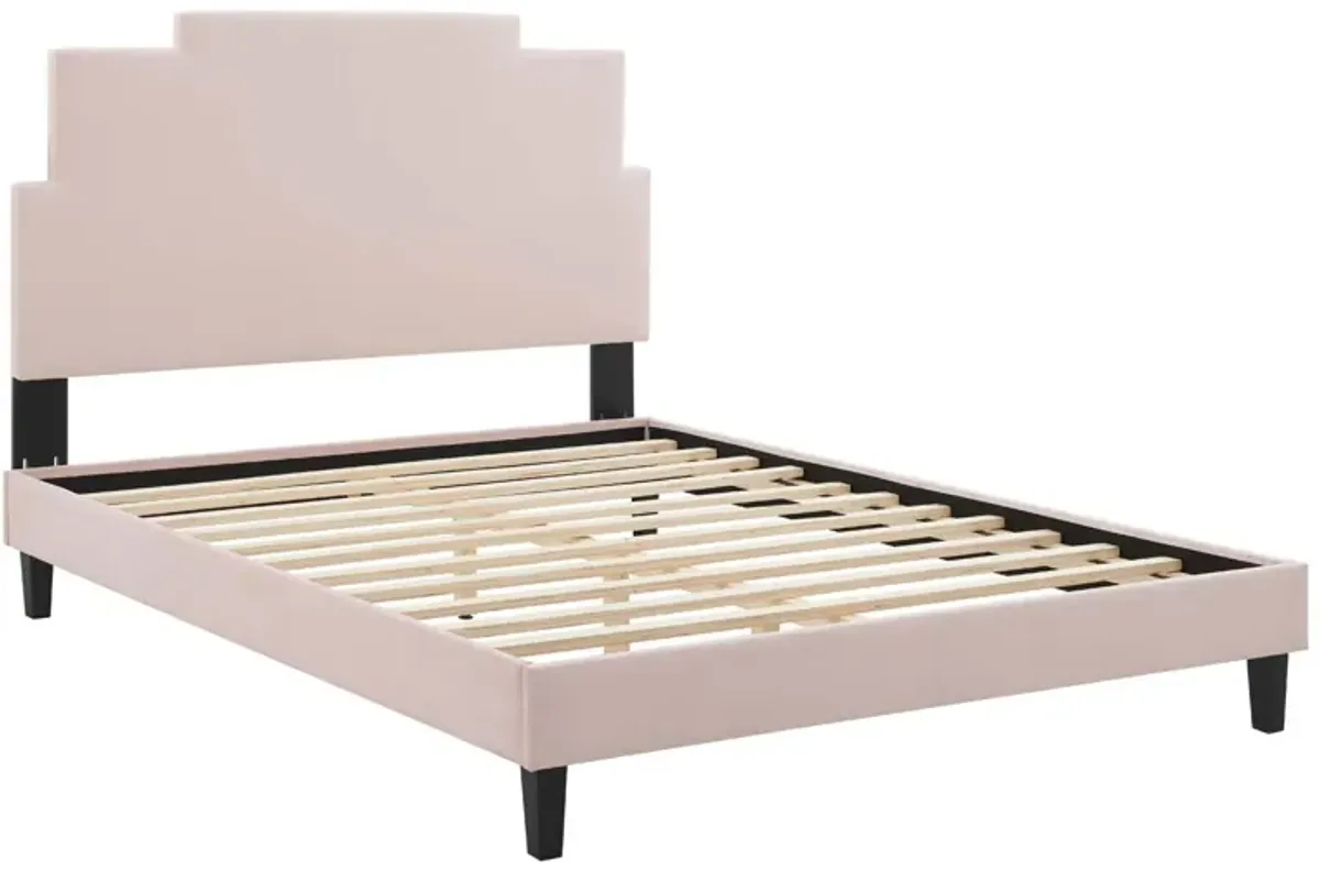 Lindsey Performance Velvet Full Platform Bed