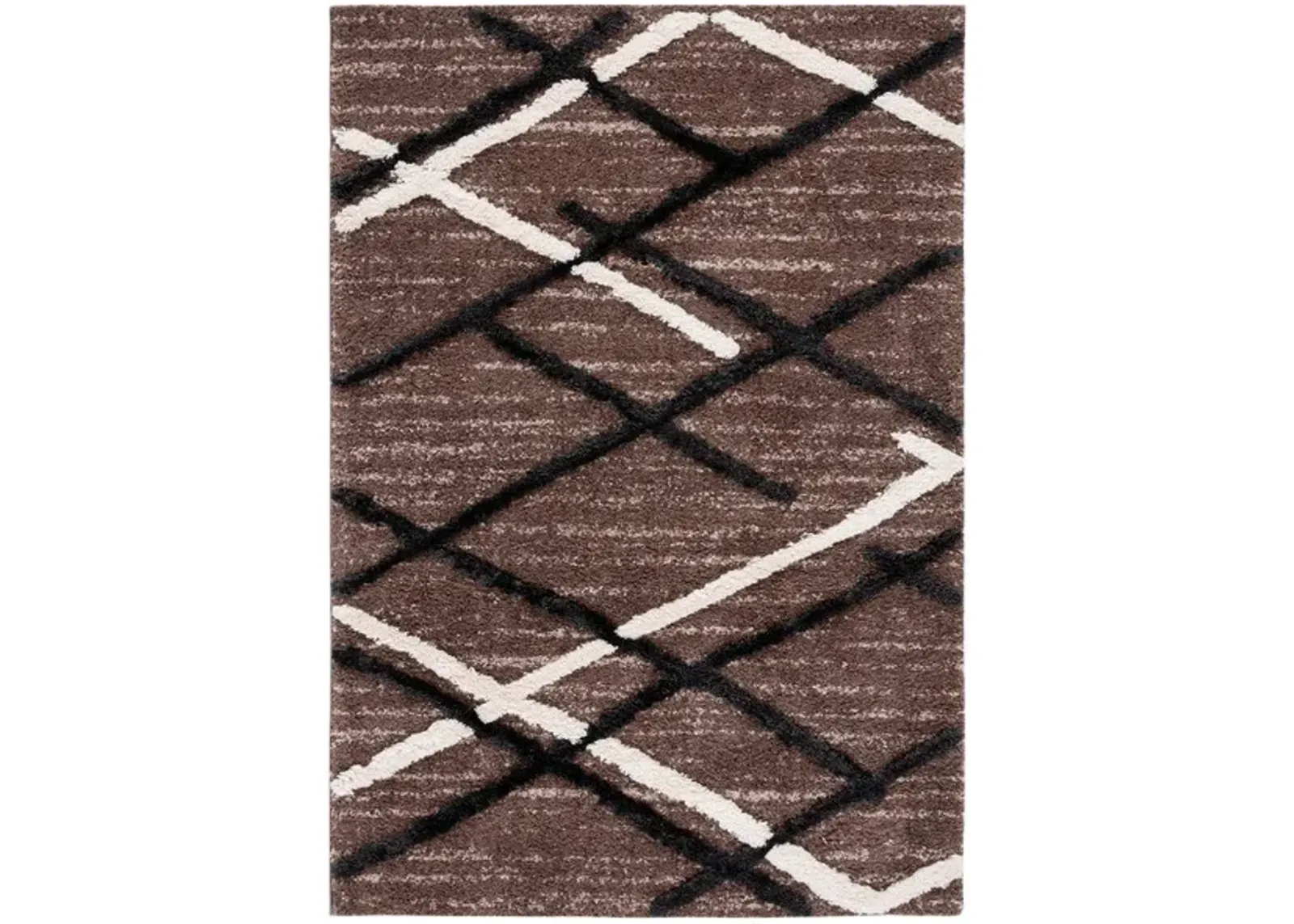 HI-LO SHAG 206 Brown  5'-3' X 7'-6' Medium Rectangle Rug