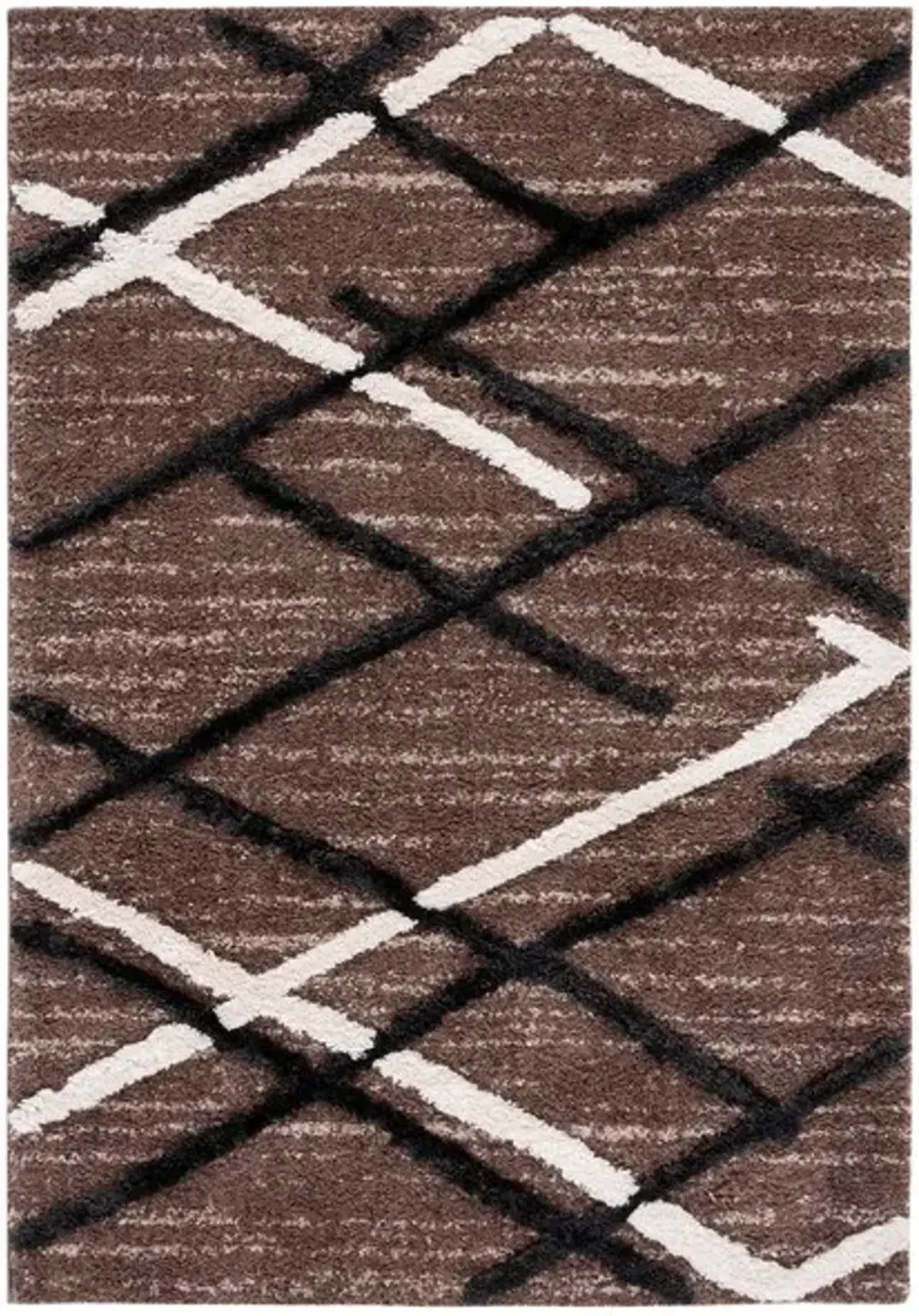 HI-LO SHAG 206 Brown  5'-3' X 7'-6' Medium Rectangle Rug