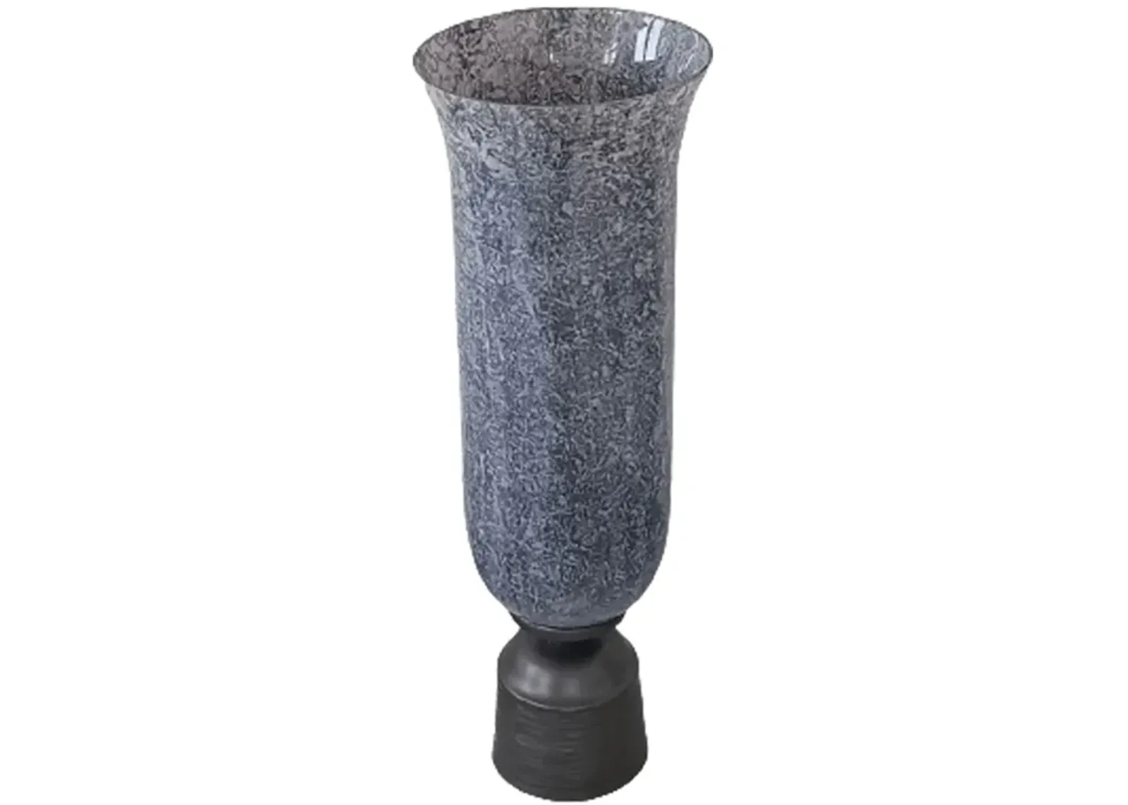 20", Glass Vase W/metal Base, Blue