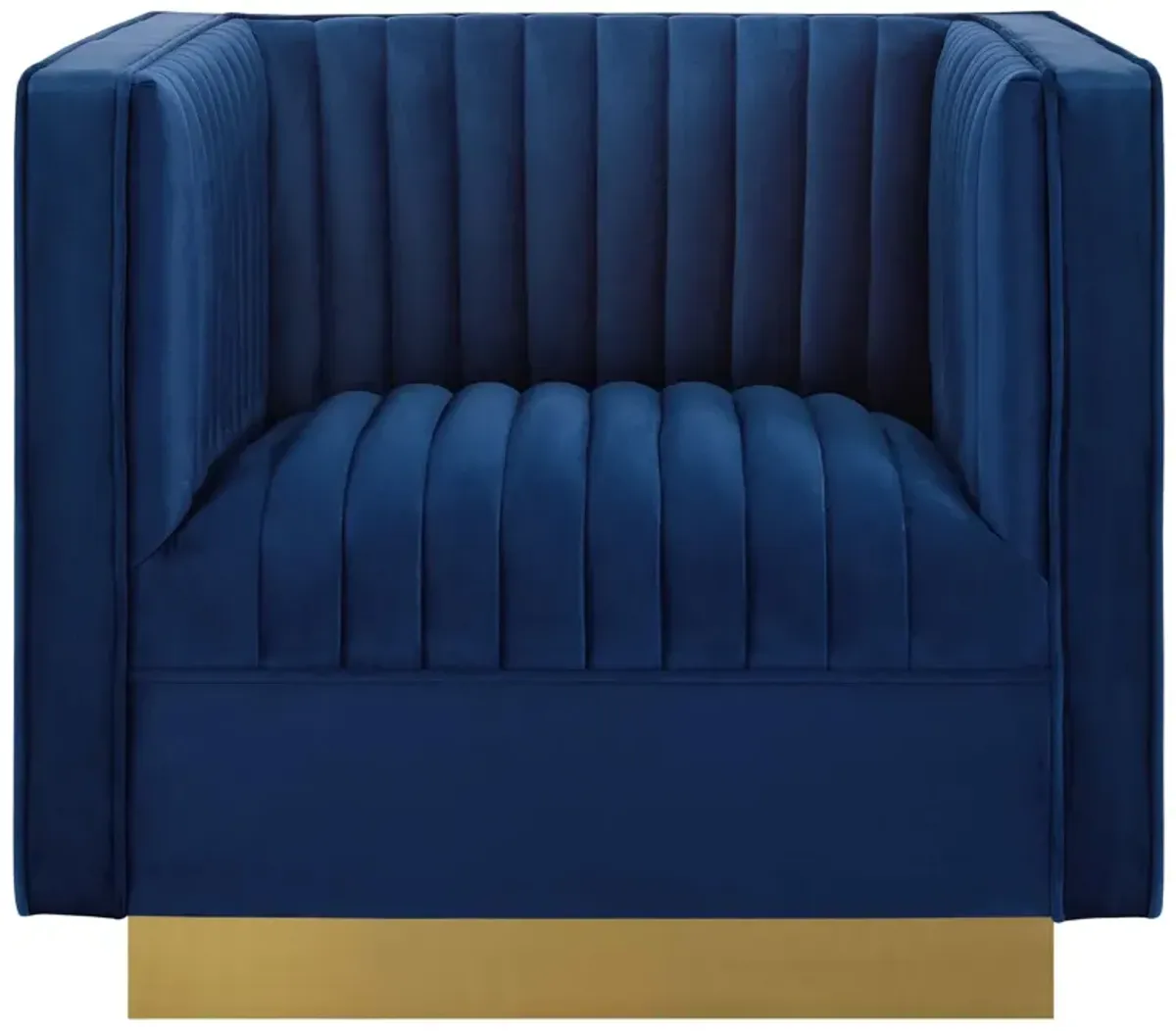 Sanguine Vertical Channel Tufted Accent Performance Velvet Armchair