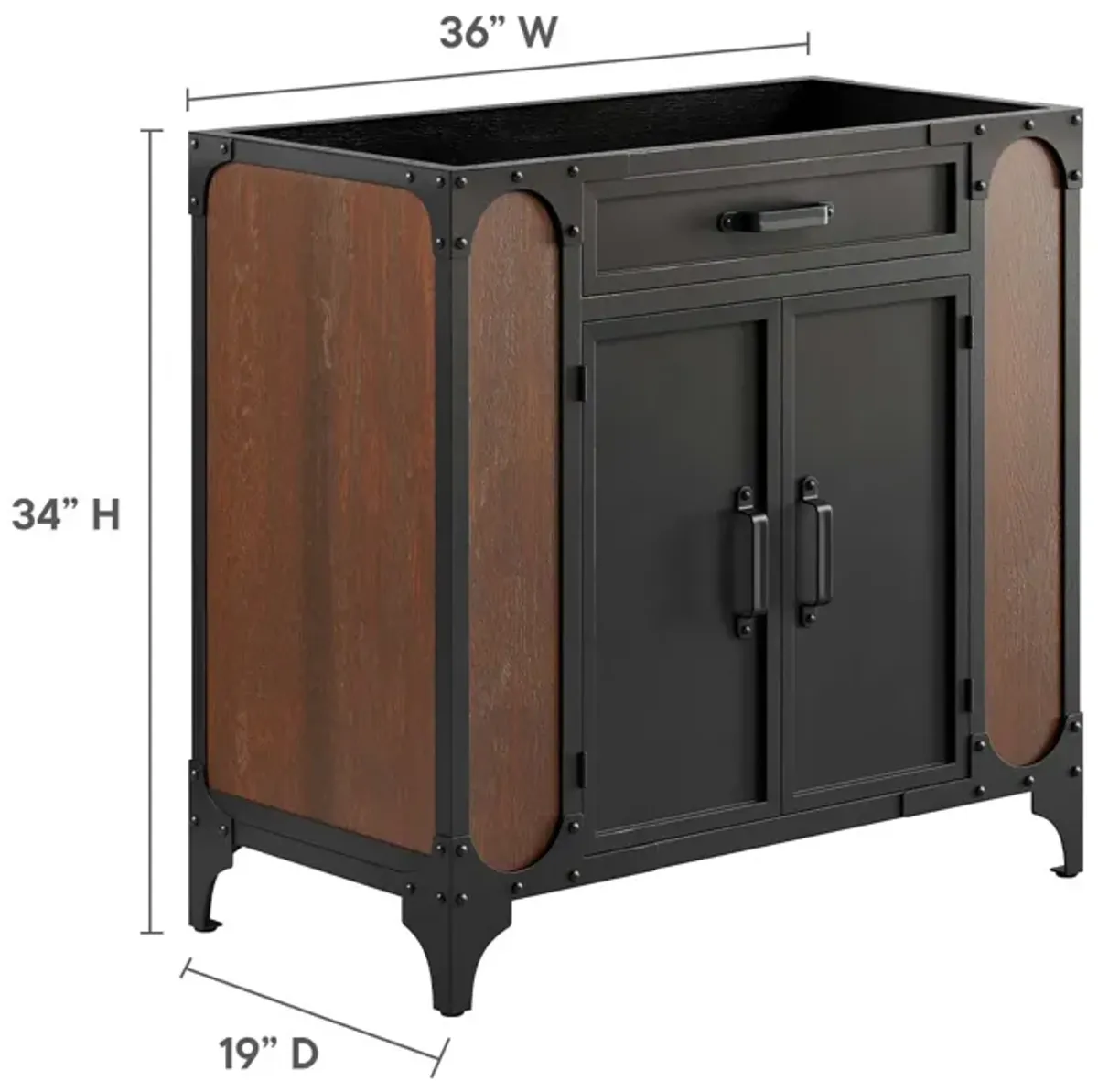 Steamforge 36" Bathroom Vanity Cabinet (Sink Basin Not Included)